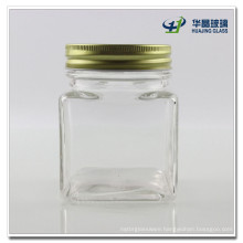 300ml Square Honey Glass Jar Candy Glass Jar